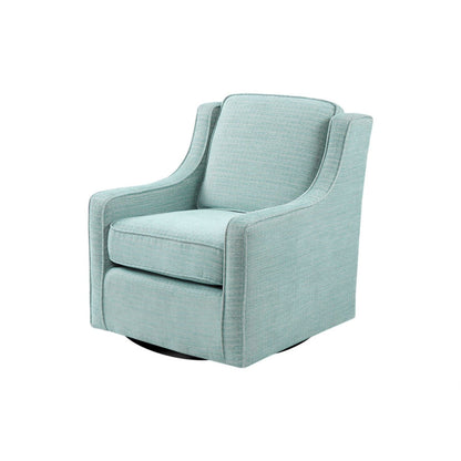 Swivel chair by HouseOfZazla with 360° rotation in light blue gray textured fabric on Tampa Home & Garden Store