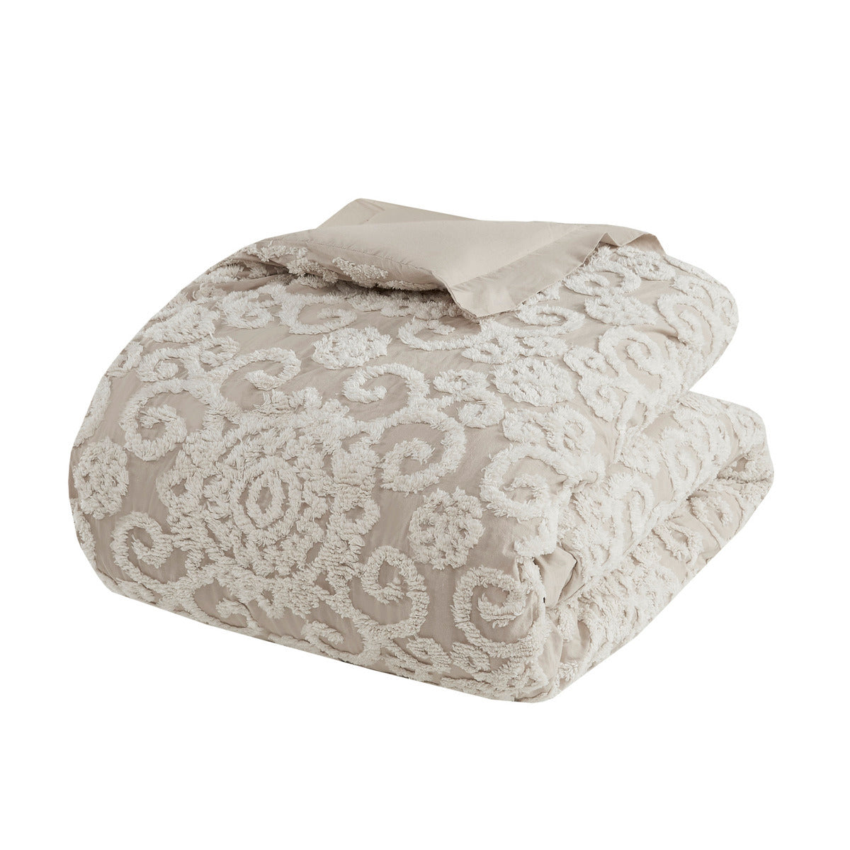 Cotton Comforter Mini Set Taupe King by HouseOfZazla, tufted pattern Quilts & Comforters on Tampa Home & Garden Store