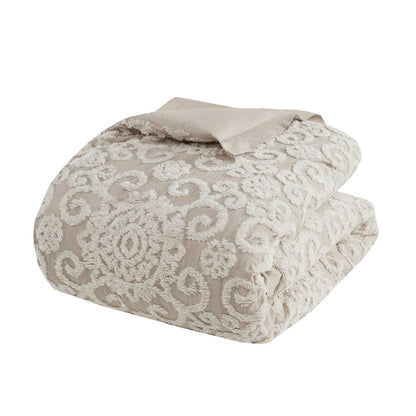 Cotton Comforter Mini Set Taupe King by HouseOfZazla, tufted pattern Quilts & Comforters on Tampa Home & Garden Store