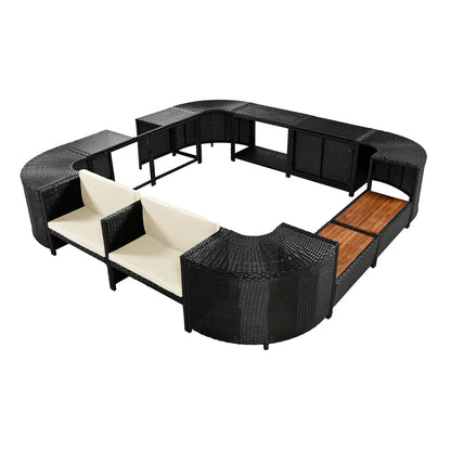 Spa Surround Outdoor Rattan Sectional Sofa Set