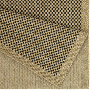 Black and natural jute indoor outdoor area rug with black checker pattern HouseOfZazla on Tampa Home & Garden Store