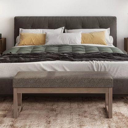 Milltown Upholstered Ottoman Bench With Driftwood