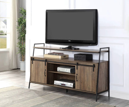 Rashawn Rustic TV Stand Oak Console Media Center