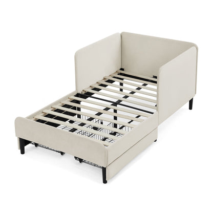 Upholstered Platform Sofa Bed with Drawers