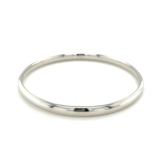 Classic 14k white gold bangle bracelet, 5.0mm, by Bids.com on Tampa Home & Garden Store