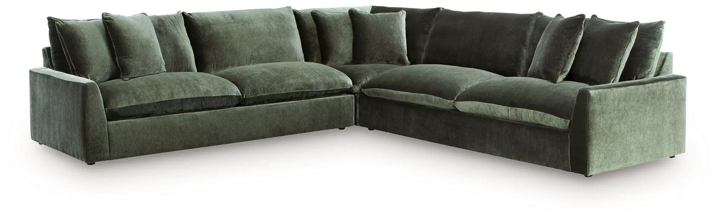Carriage View 3-Piece Jade sectional sofa in green velvet by Unique Piece Furniture on Tampa Home & Garden Store