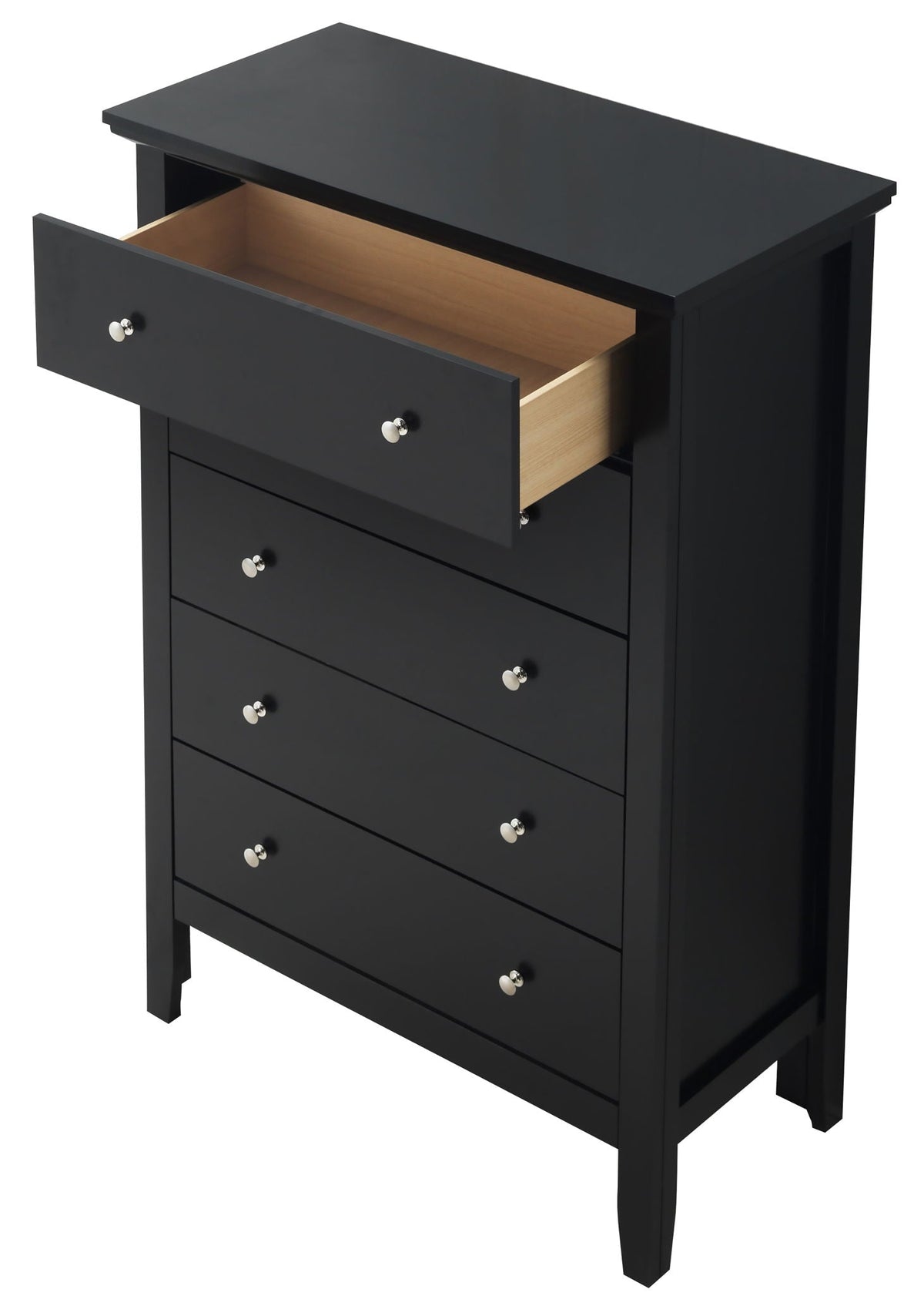 Primo Accent Chest in black with durable finish, 6 drawers and metal knobs, by HouseOfZazla on Tampa Home & Garden Store
