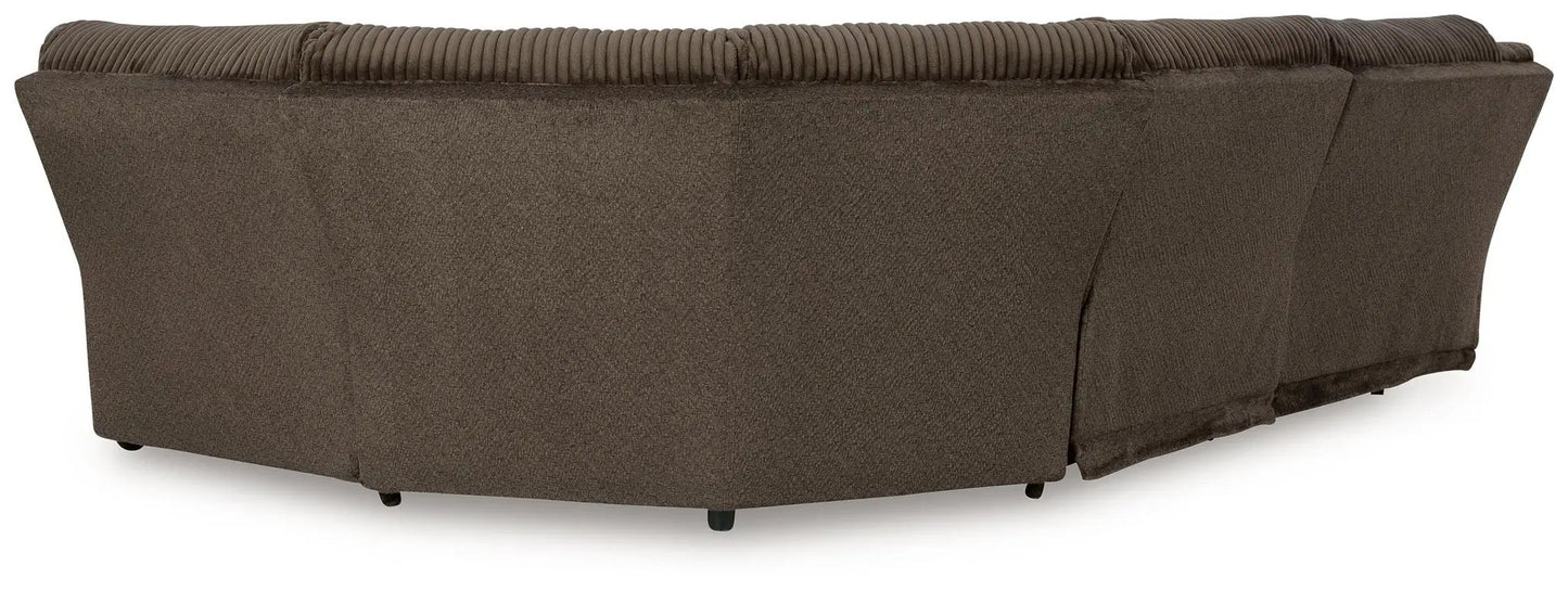 Top Tier Corduroy Reclining Sectional with Chaise