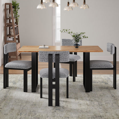 Modern upholstered armless dining chairs with metal legs in grey fabric, HouseOfZazla set of 4 on Tampa Home & Garden Store