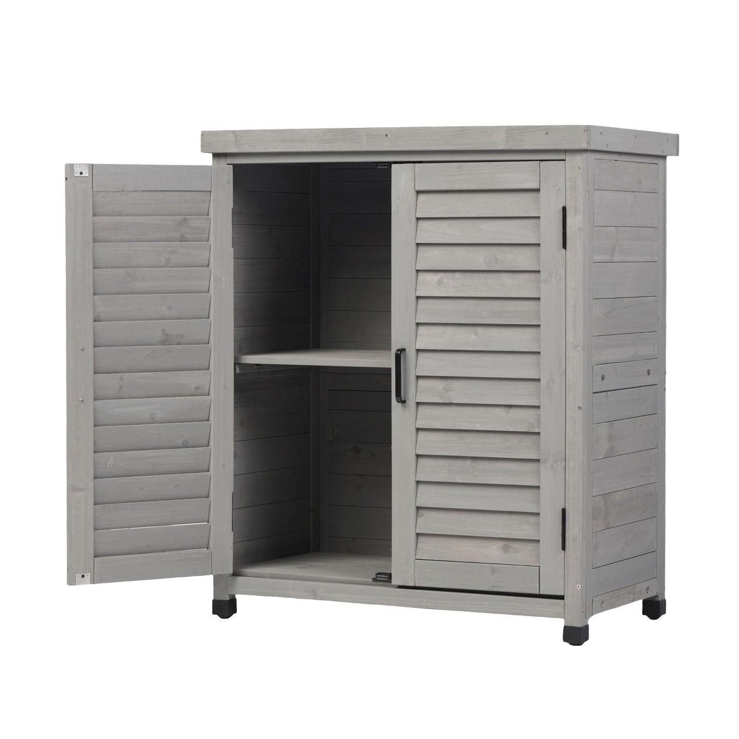 Potting bench with storage cabinet outdoor in graywashed wood by HouseOfZazla on Tampa Home & Garden Store