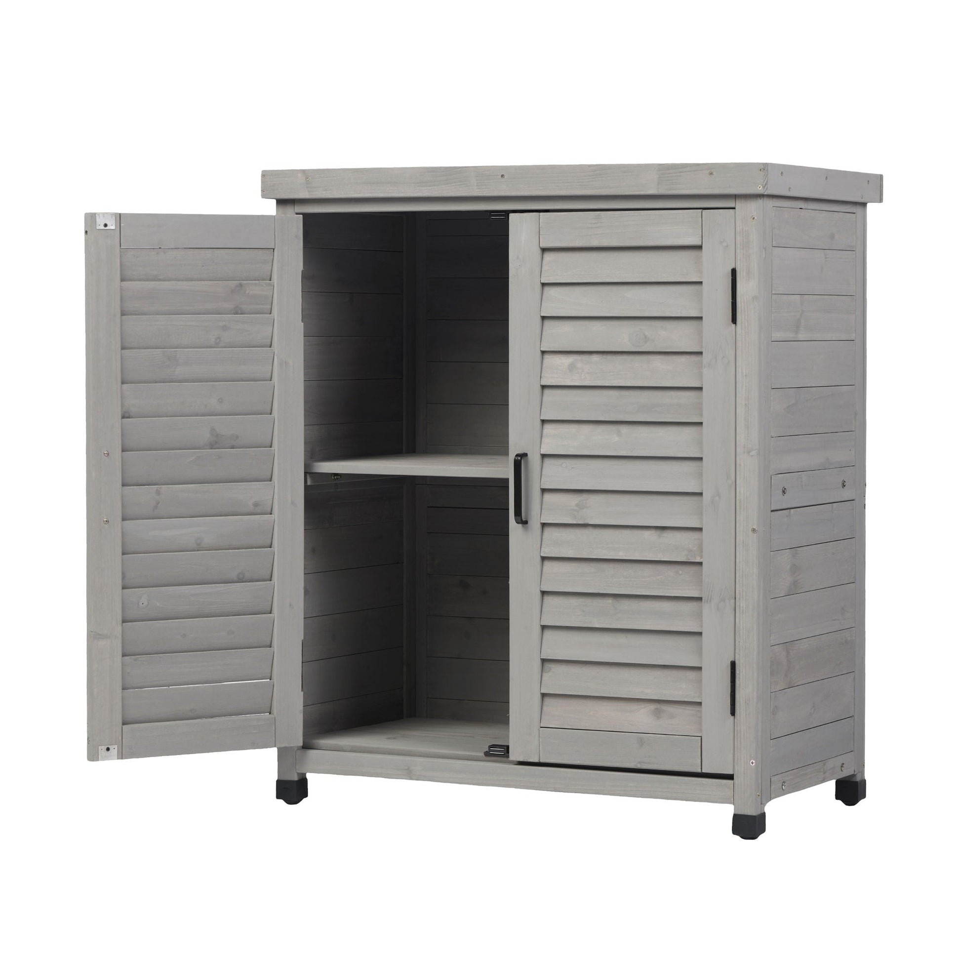 Potting bench with storage cabinet outdoor in graywashed wood by HouseOfZazla on Tampa Home & Garden Store