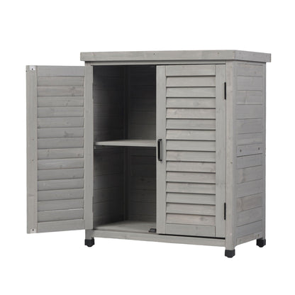 Potting bench with storage cabinet outdoor in graywashed wood by HouseOfZazla on Tampa Home & Garden Store