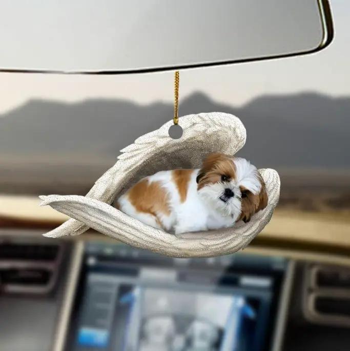 Car Pendant Sleeping Dog Angel Decor Hanging