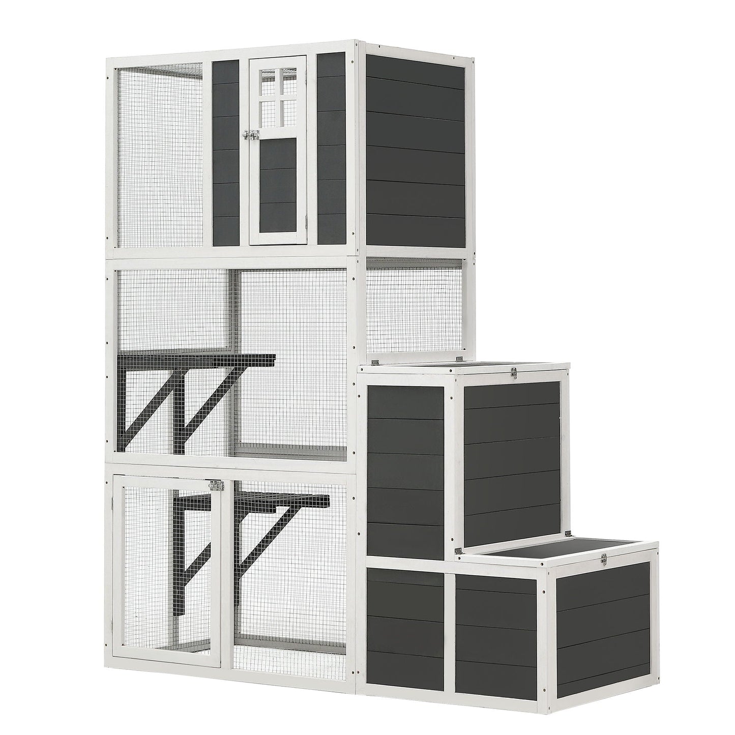 3 Tier Wooden Cat House for Indoor or Outdoor Use