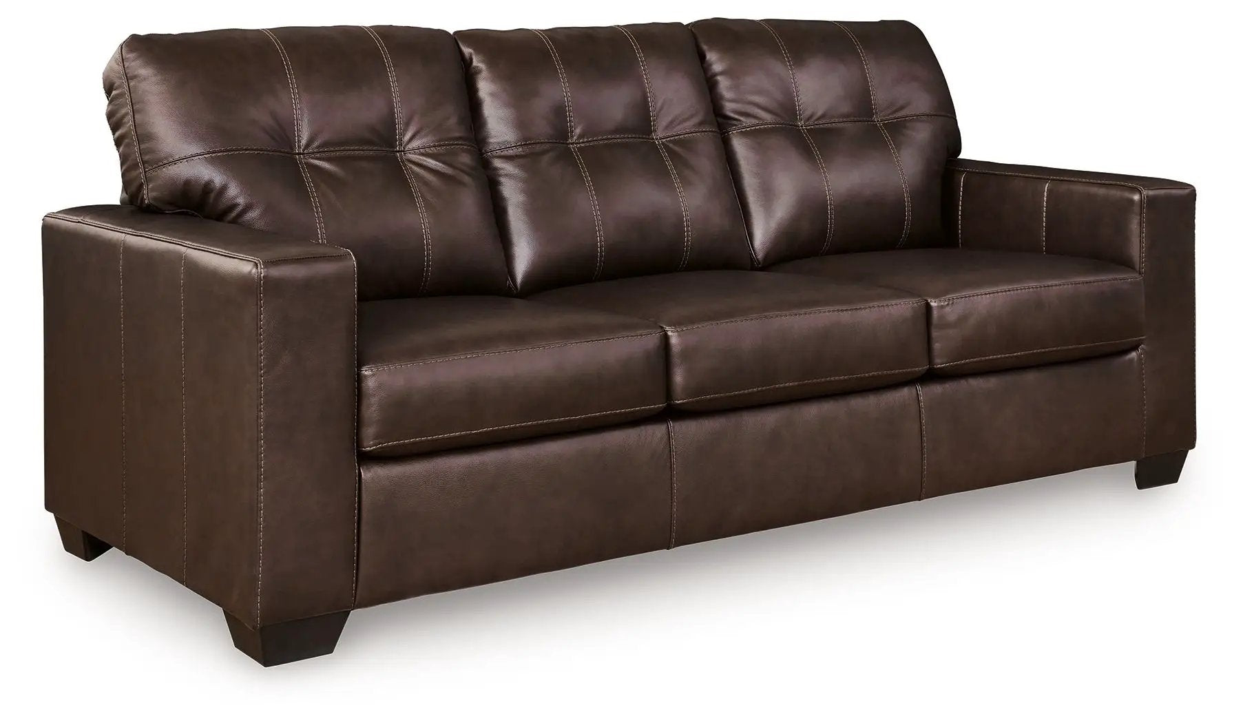 Santorine Sofa Sleeper, brown leather with visible stitching, Unique Piece Furniture on Tampa Home & Garden Store