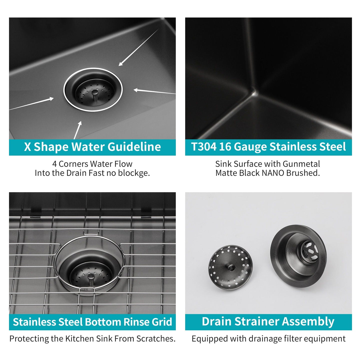 Topmount Sink 16 Gauge and Single Bowl Steel