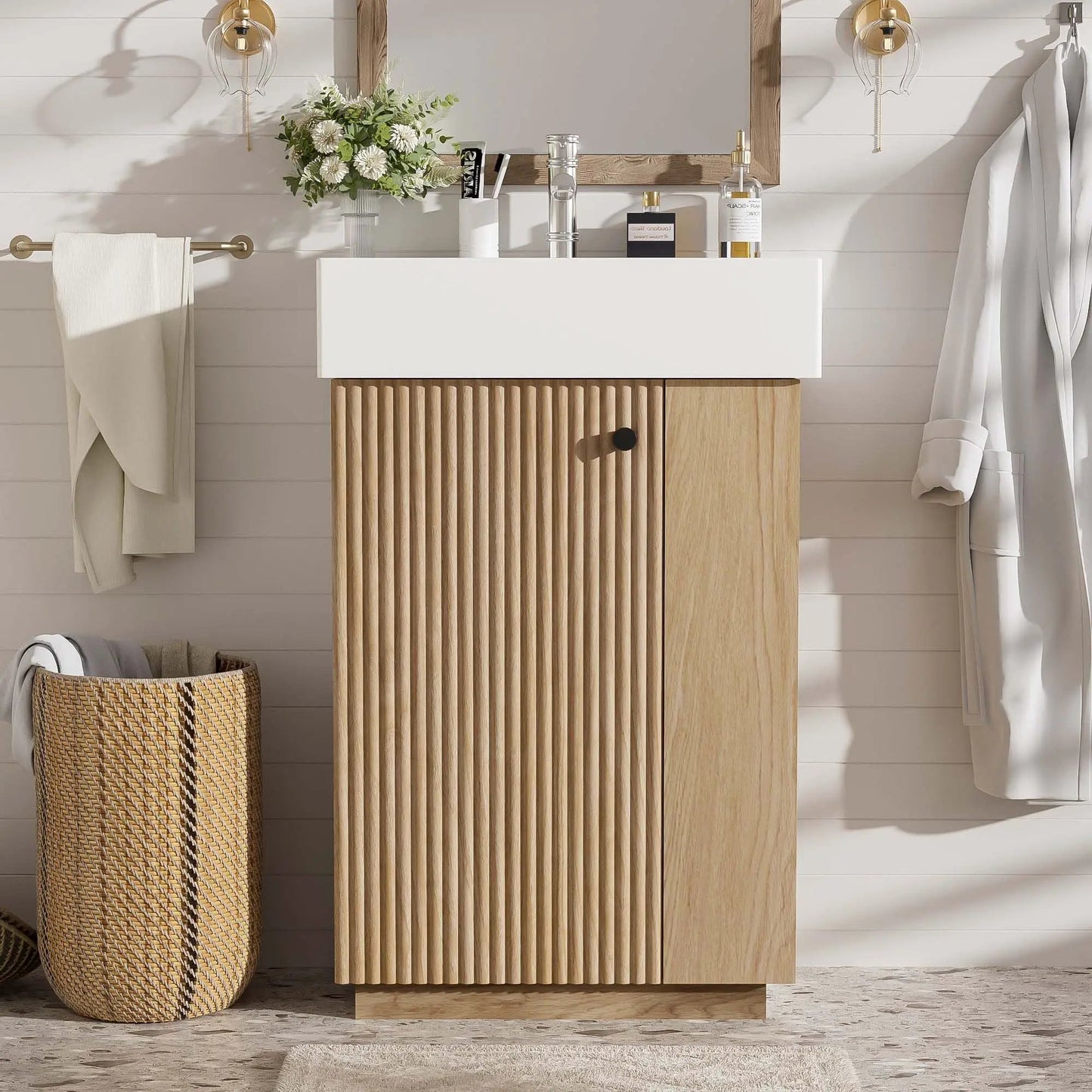 Bathroom Vanity With Sink, Freestanding Cabinet