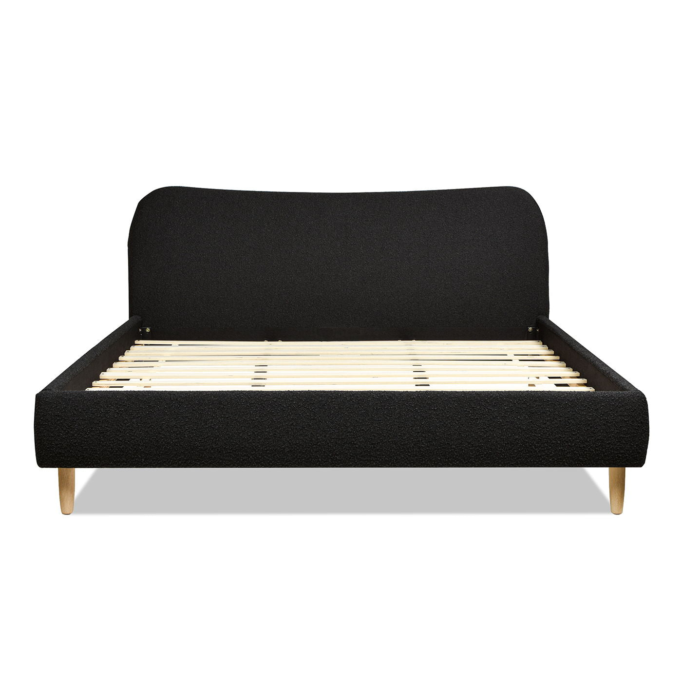 Curved Headboard and Upholstered Platform Bed