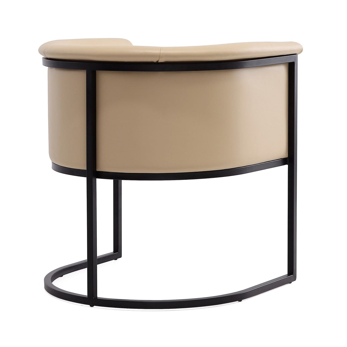 Cosmopolitan Dining Chair beige upholstery with black geometric metal frame HouseOfZazla on Tampa Home & Garden Store