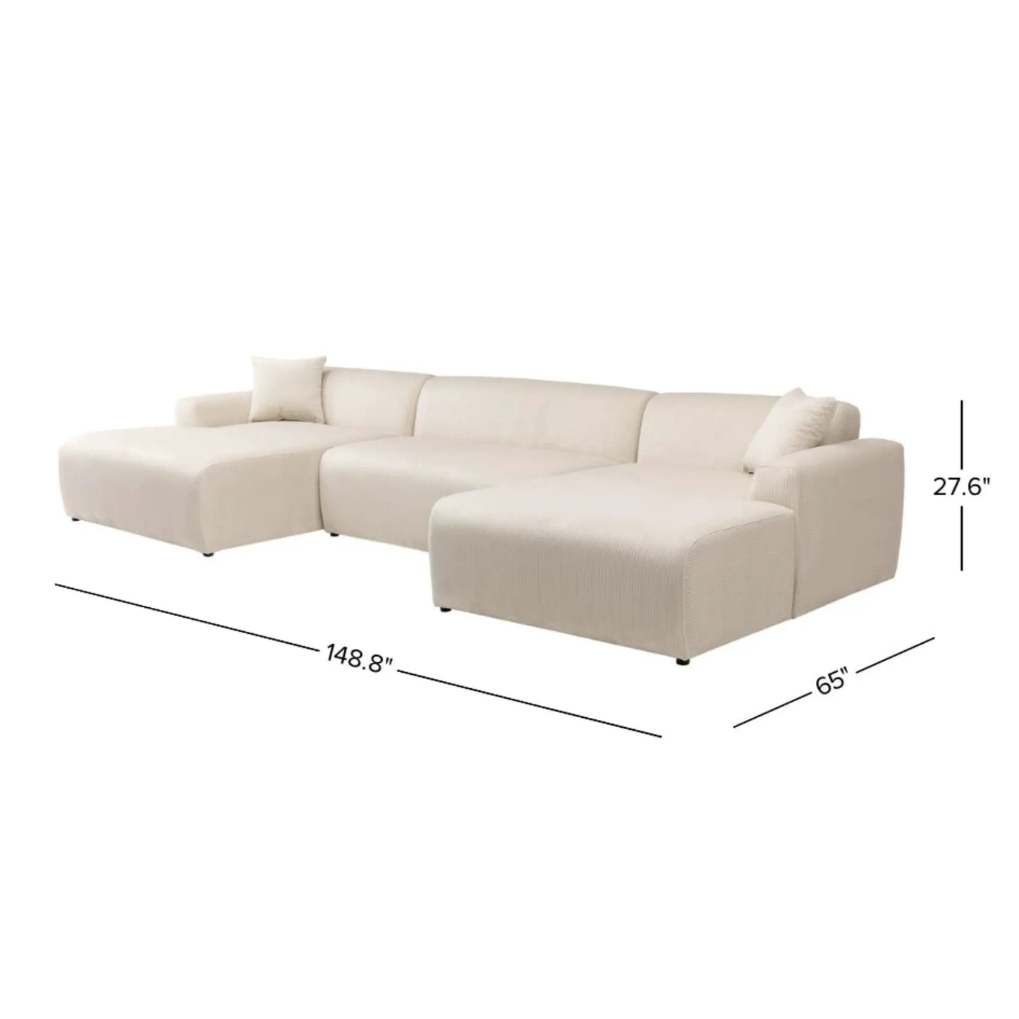 Mar stationary sectional sofa beige fabric with chaise by Unique Piece Furniture on Tampa Home & Garden Store