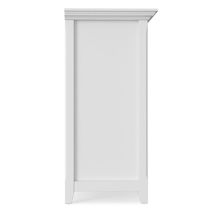 Amherst cube storage bookcase white finish with crown molding, tall cabinet profile on Tampa Home & Garden Store