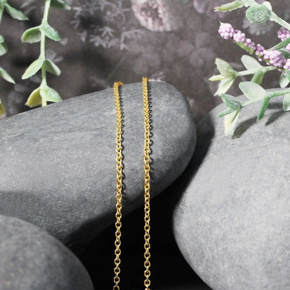 14k yellow gold round cable link chain necklace 1.9mm, two strands by Bids.com on Tampa Home & Garden Store