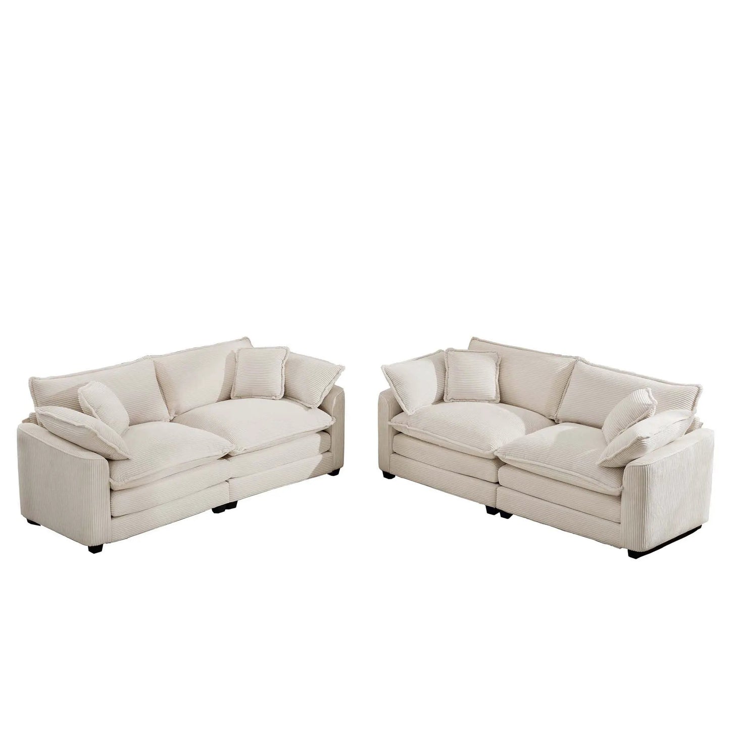 Elegant Sectional Sofa Set with Deep Seats