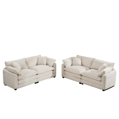 Elegant Sectional Sofa Set with Deep Seats