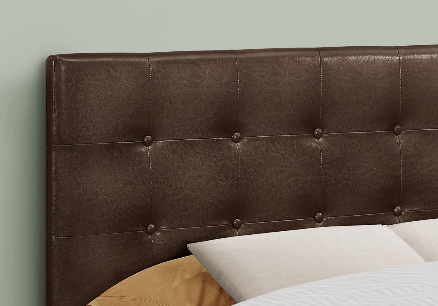 The Brown Faux Leather Upholstered Headboard