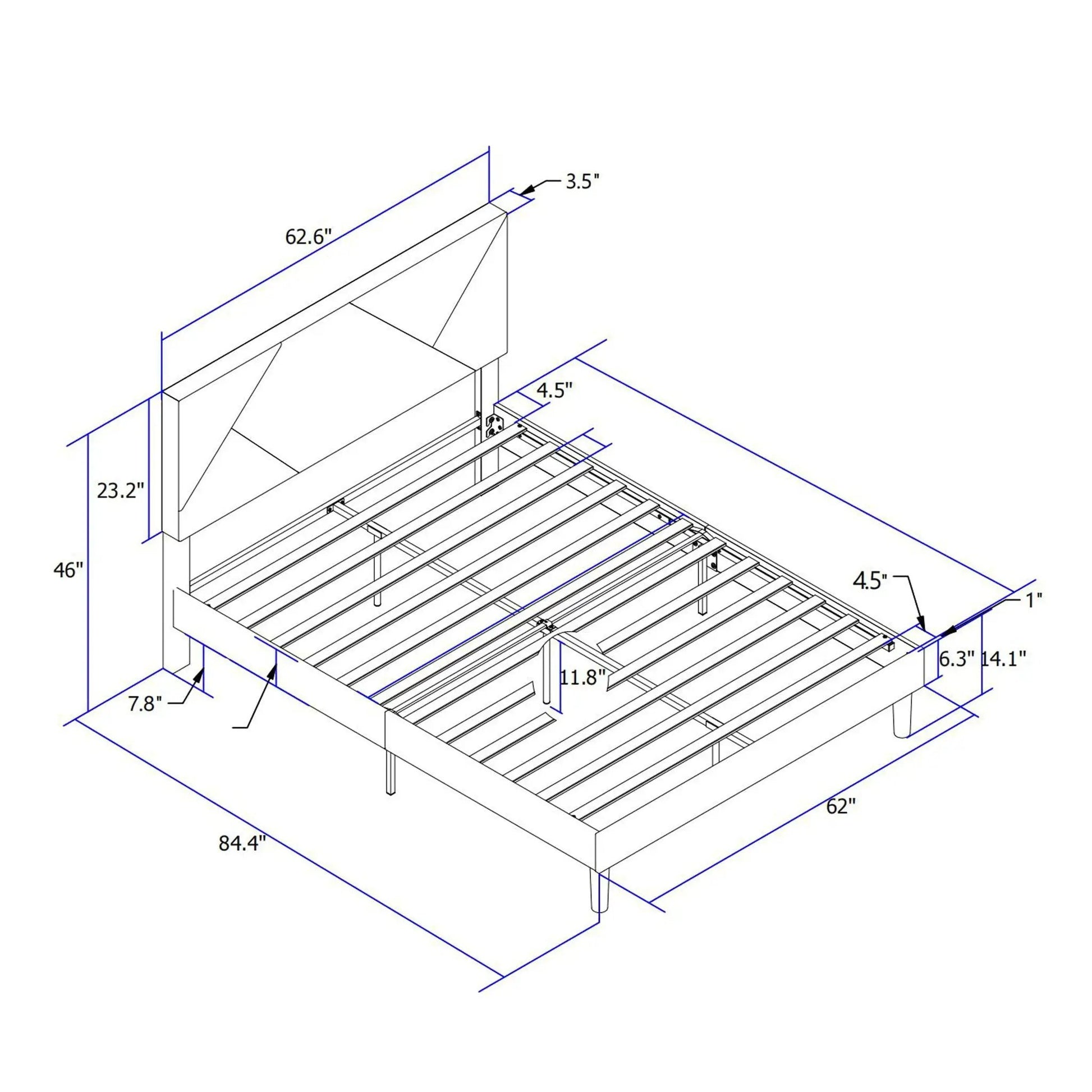 Upholstered platform bed frame with headboard and wood slat support Unique Piece Furniture on Tampa Home & Garden Store