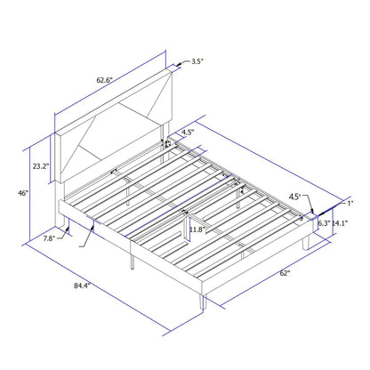 Upholstered platform bed frame with headboard and wood slat support Unique Piece Furniture on Tampa Home & Garden Store