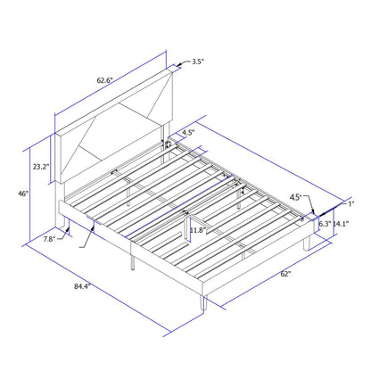 Upholstered Platform Bed Frame and Slat Support