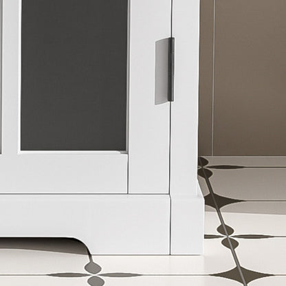Modern bathroom vanity by HouseOfZazla with white frame and tempered blurred glass doors on Tampa Home & Garden Store