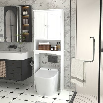 White Over the Toilet Bathroom Storage Cabinet