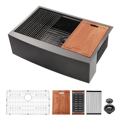 Farmhouse Kitchen Sink With Apron Front And Steel