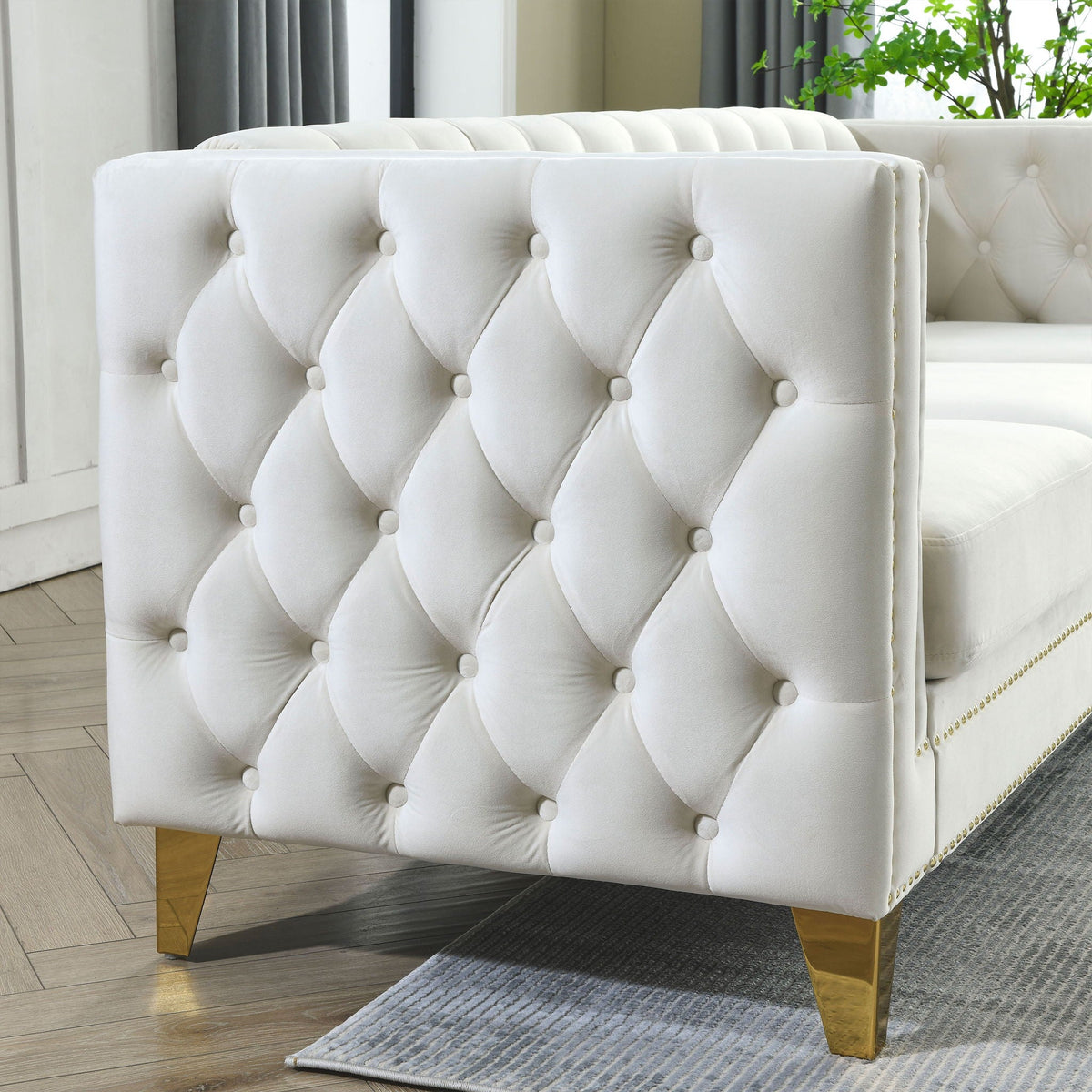 Upholstered Chesterfield Sofa for Living Room
