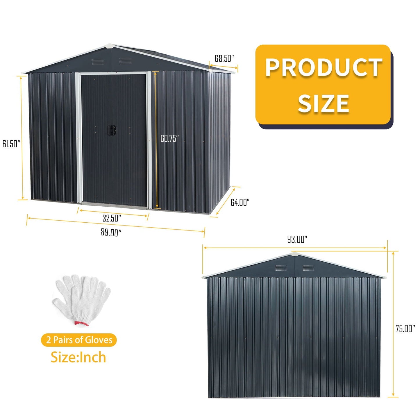 Outdoor Metal Storage Shed And Floor Base