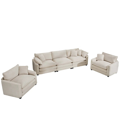 Elegant Sectional Sofa Set with Deep Seats
