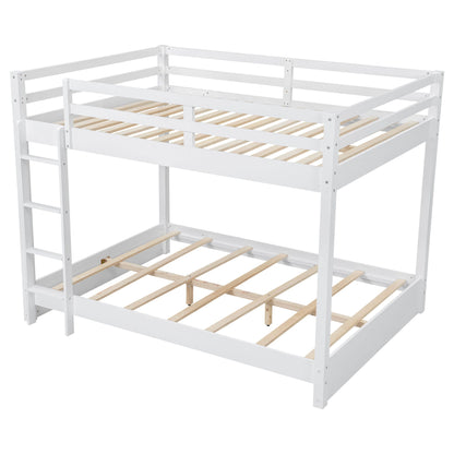 Sturdy bunk bed with ladder, white wood frame, slatted mattress supports, HouseOfZazla on Tampa Home & Garden Store