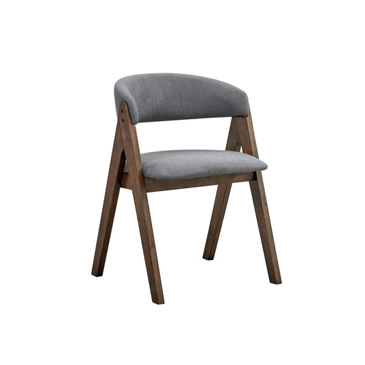 Keiki Side Chair set of 2 gray fabric upholstered seat and back, wood frame on Tampa Home & Garden Store