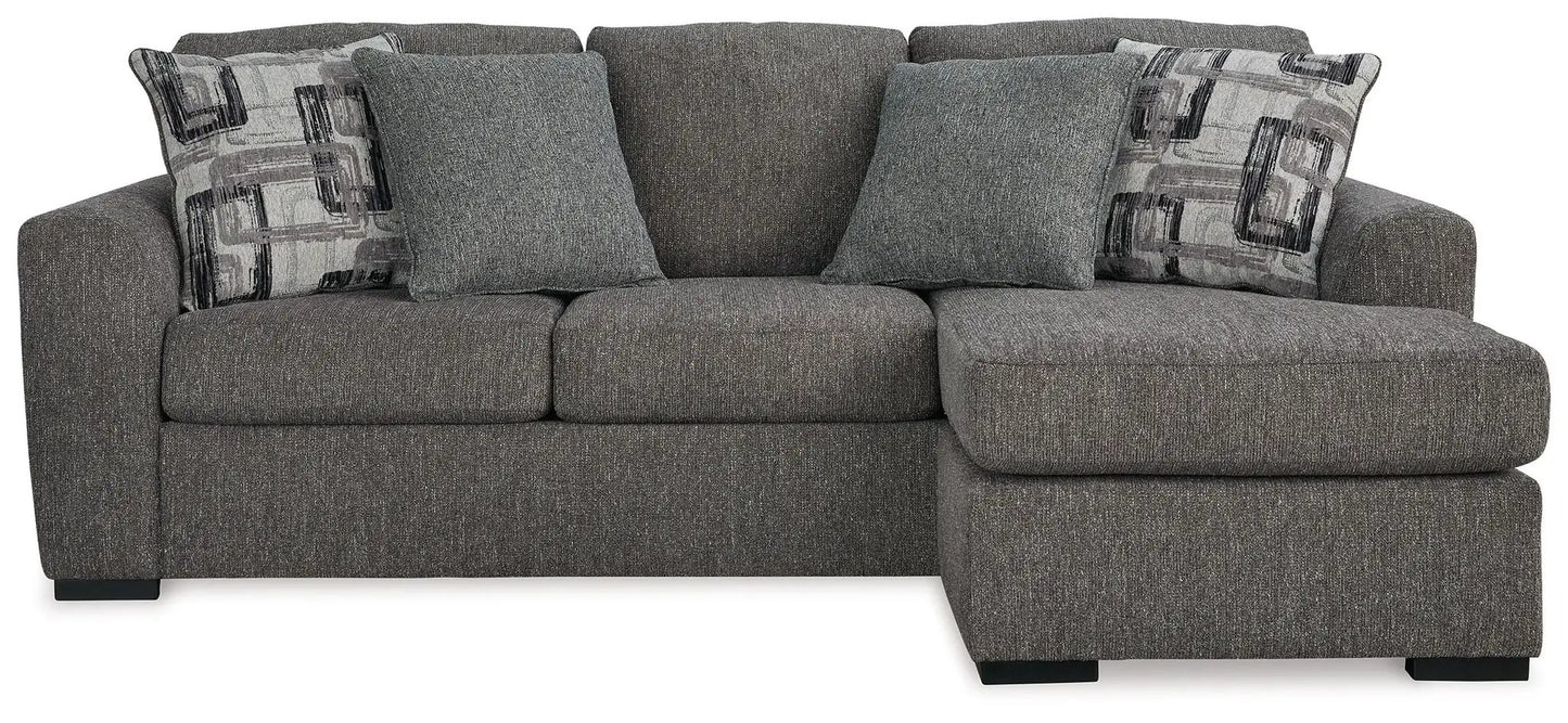 Gardiner Sofa Chaise in Pewter for Living Room