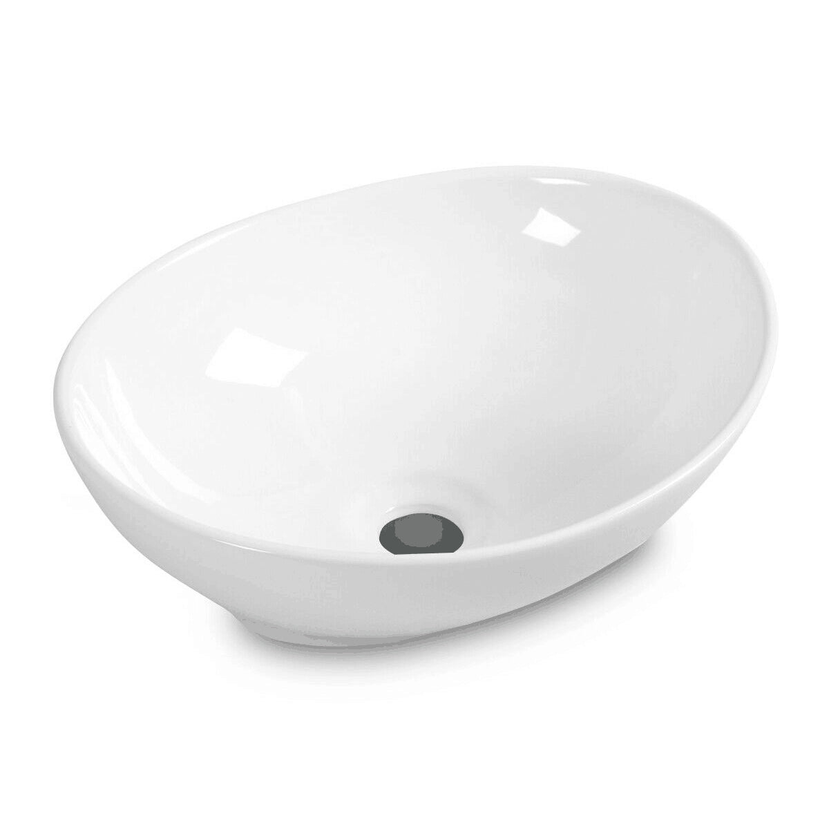 Lavabo de baño ovalado de cerámica