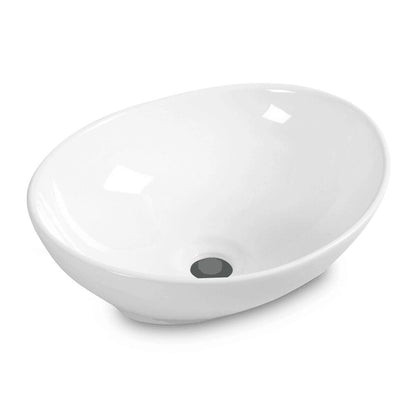 Lavabo de baño ovalado de cerámica