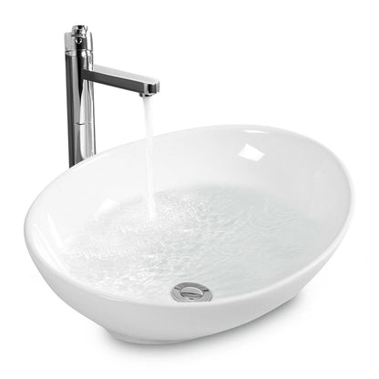Lavabo de baño ovalado de cerámica