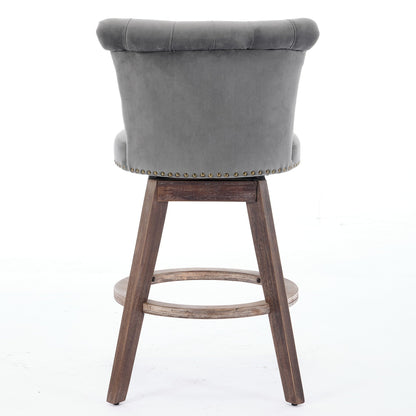 26in counter height velvet stools set of 2 with 360° swivel and studded base on Tampa Home & Garden Store