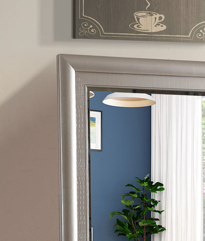 Wall mirror silver champagne finish with low distortion glass HouseOfZazla on Tampa Home & Garden Store