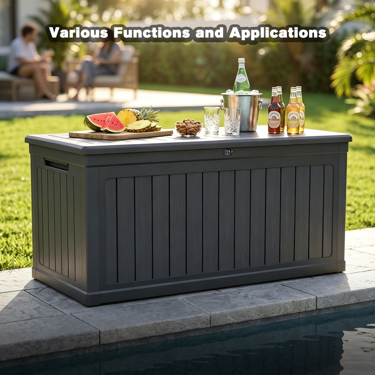 260 Gallon Outdoor Storage Deck Box With Lid And Lock