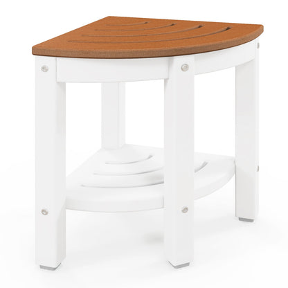 Heavy Duty Corner Shower Bench Stool with Storage Shelf for Shaving Legs