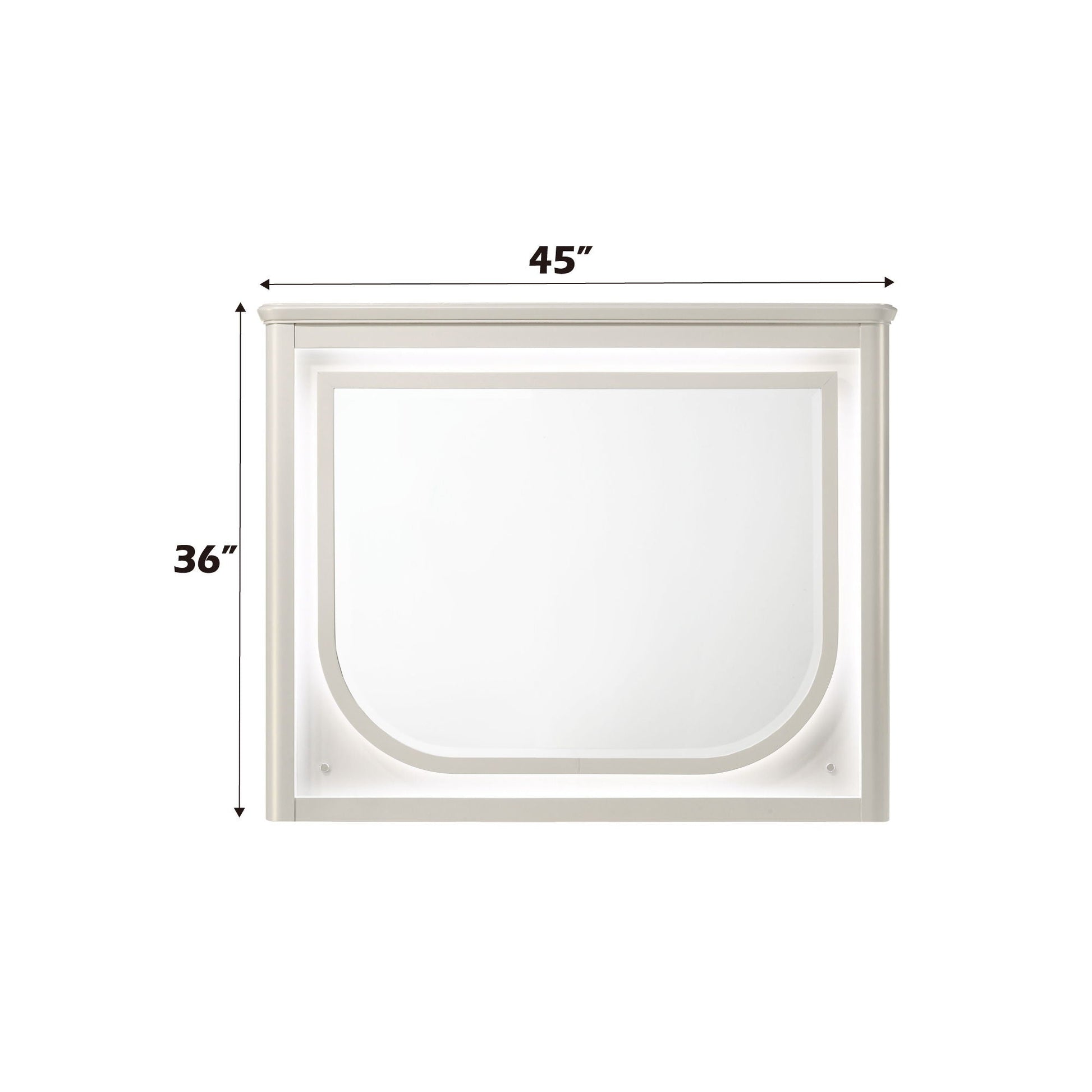Laveda Mirror with LED - White, 45-inch wide framed mirror on Tampa Home & Garden Store