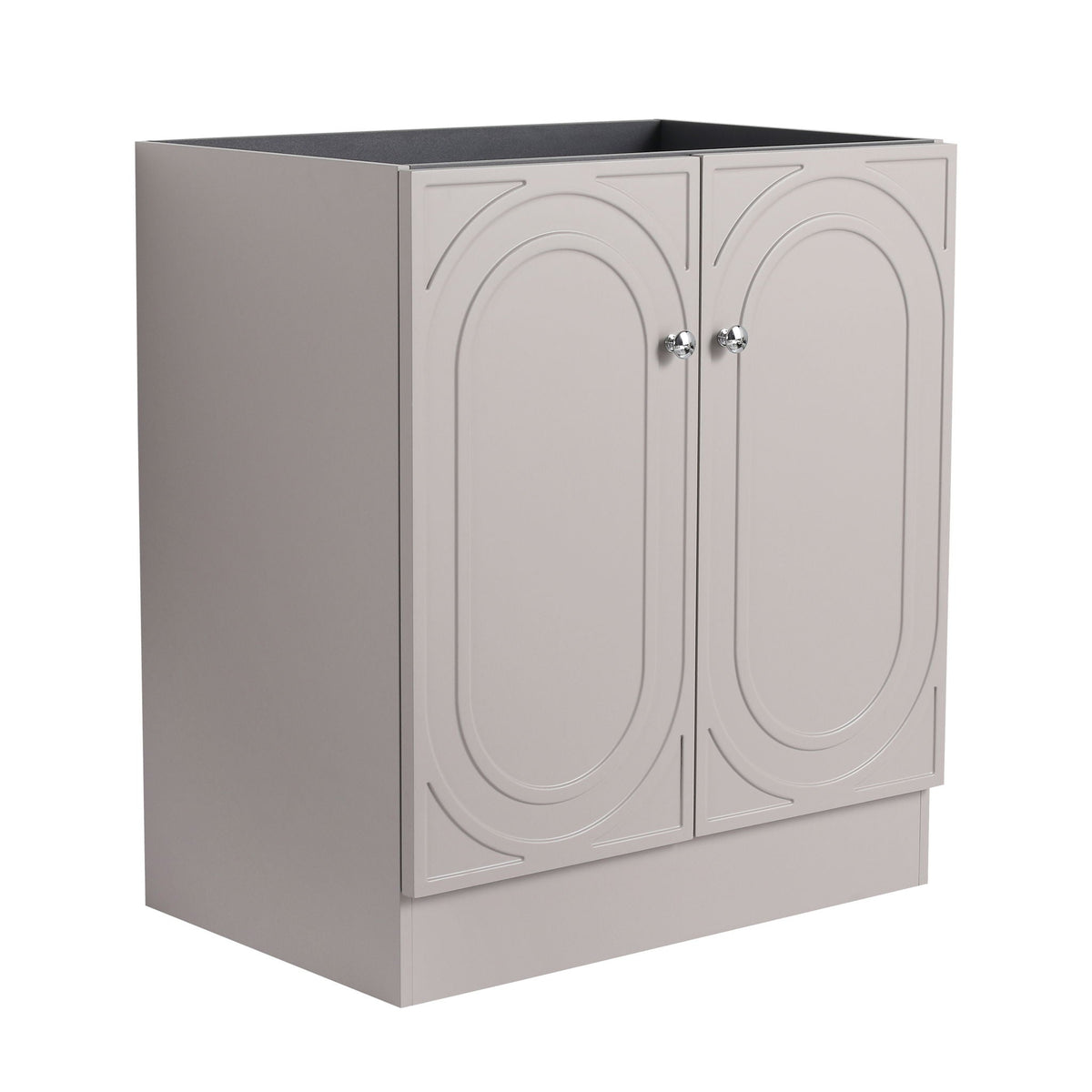 Freestanding bathroom vanity by HouseOfZazla grey cabinet with softclose doors and arched panel on Tampa Home & Garden Store